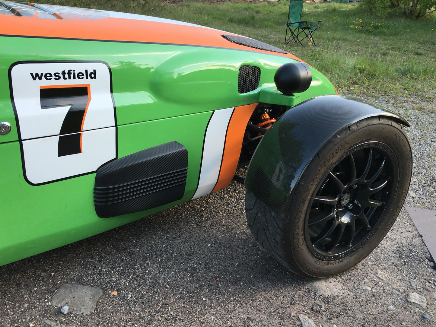 Westfield Seven ZK + FW front cycle wings (pair) - Carbon Kotflügel für ZK + FW Karosserie (Paar)