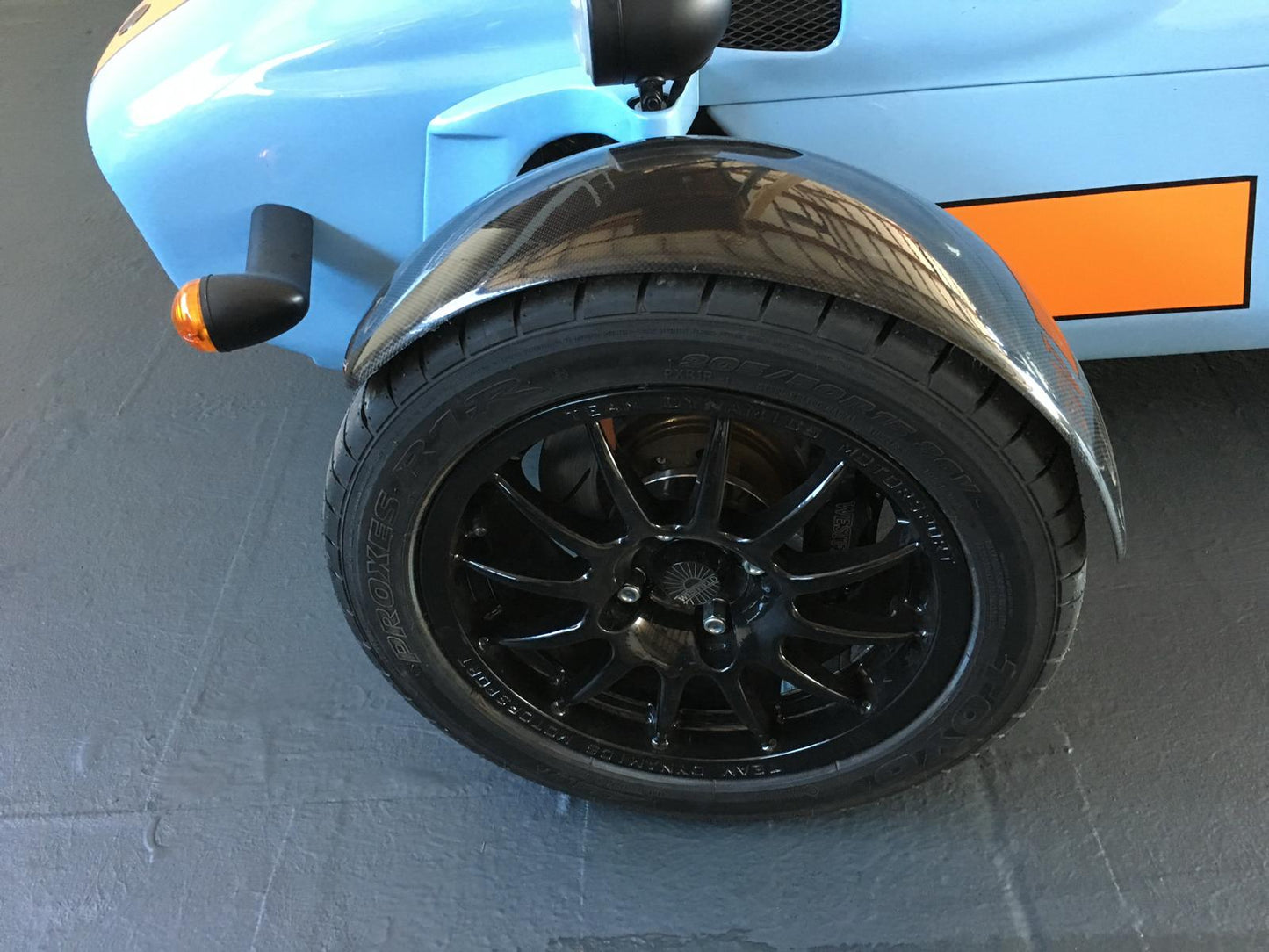 Westfield Seven ZK + FW front cycle wings (pair) - Carbon Kotflügel für ZK + FW Karosserie (Paar)
